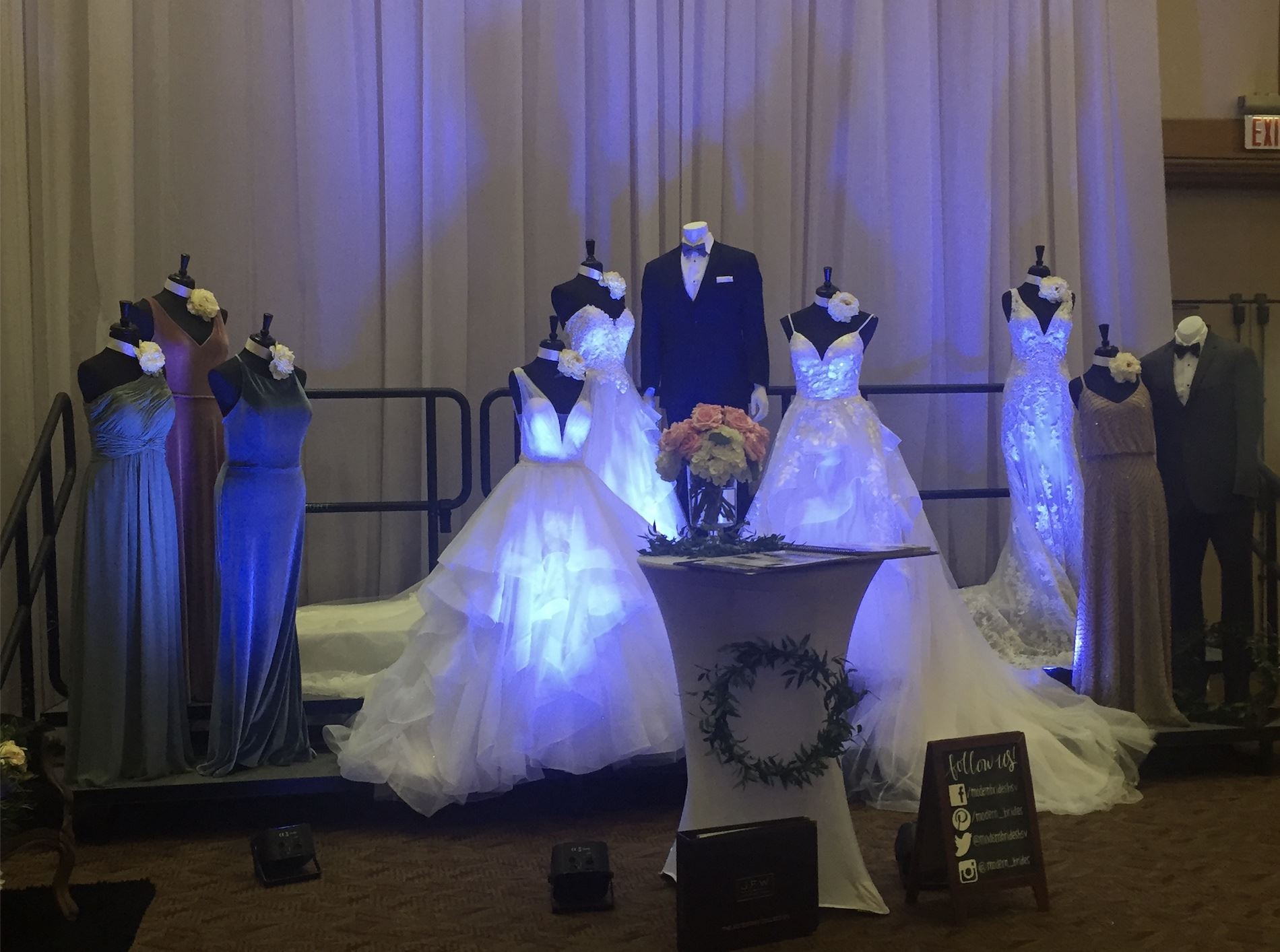 Photo of the bridal gowns and tuxedo