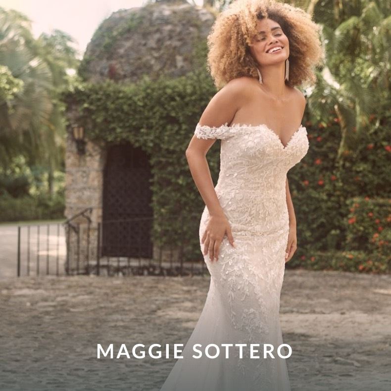 Model wearing a Maggie Sottero gown
