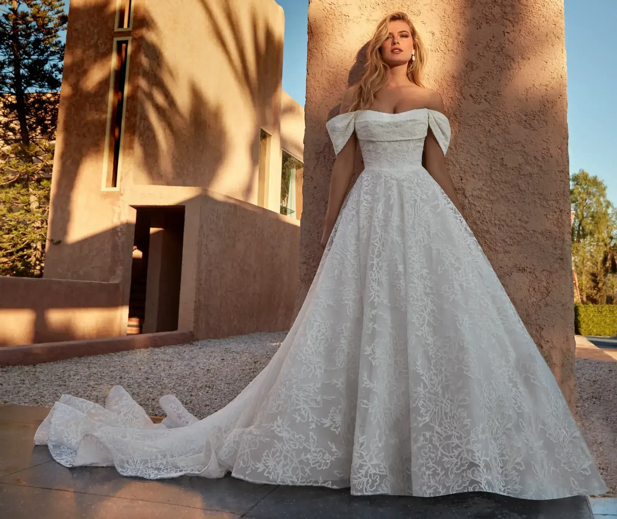 Model wearing a Madison James gown