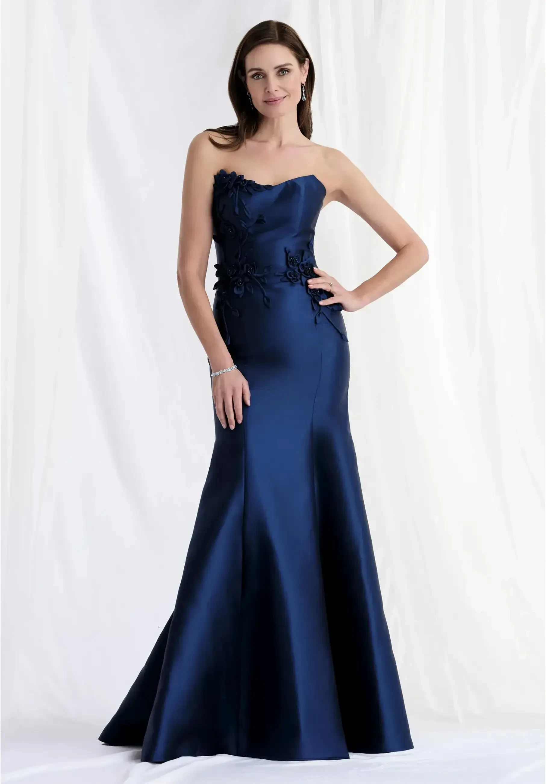 Model wearing a Morilee gown
