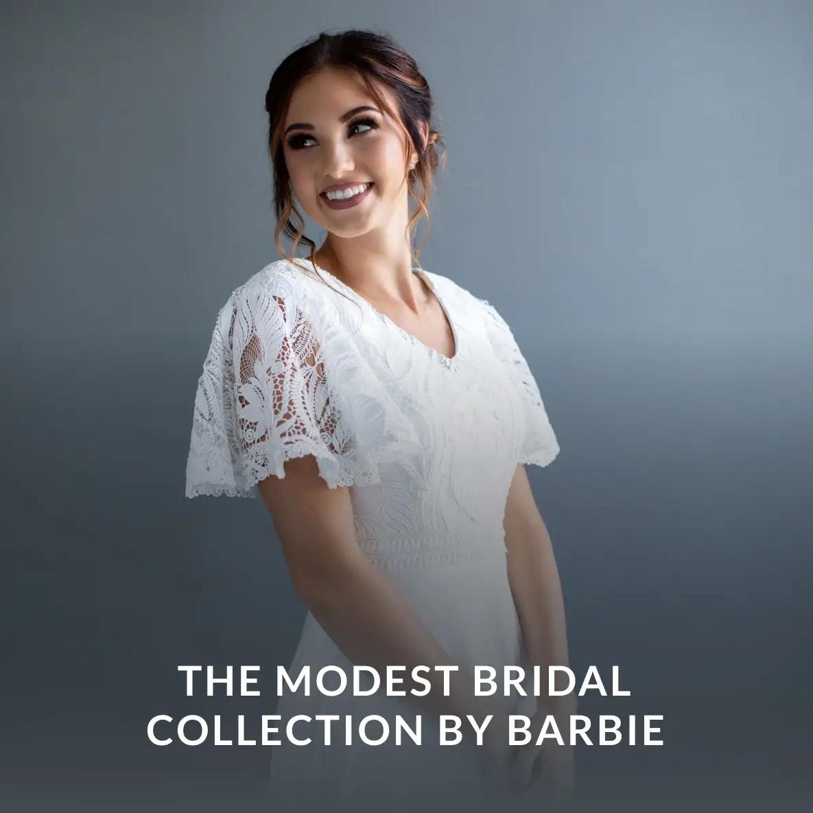 Model wearing a Barbie gown