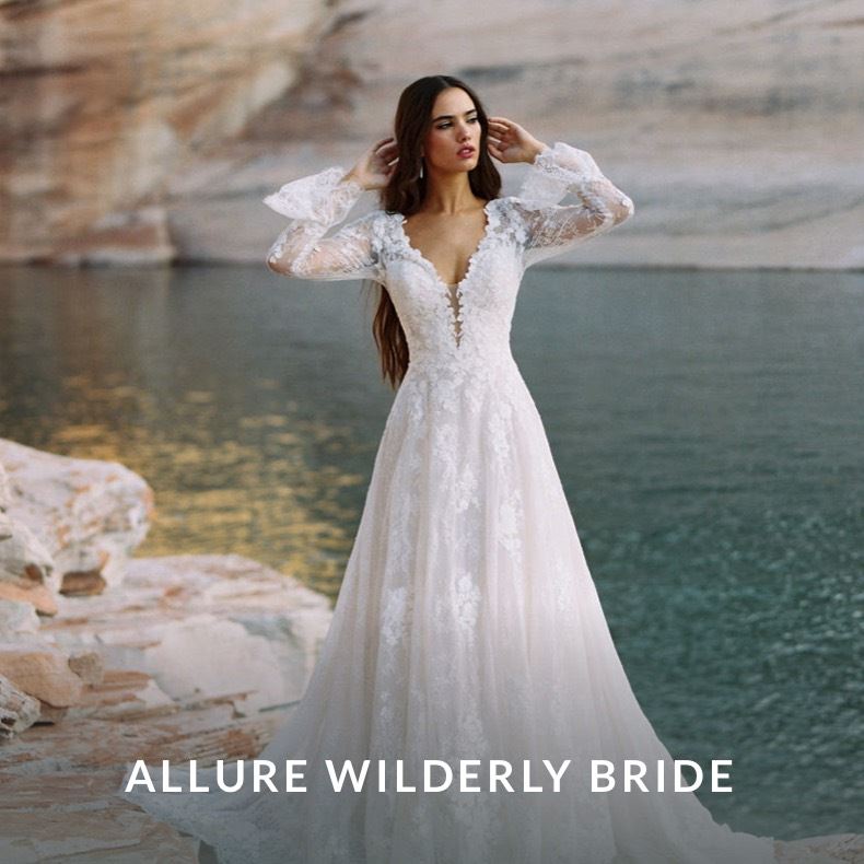 Model wearing a Allure Wilderly Bride gown