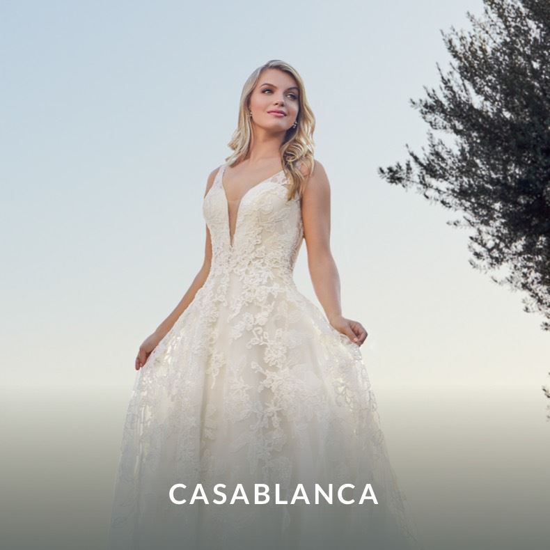 Model wearing a Casablanca gown