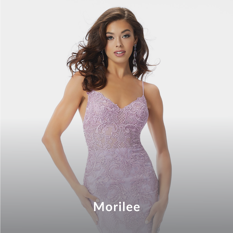 Model wearing a Morilee gown