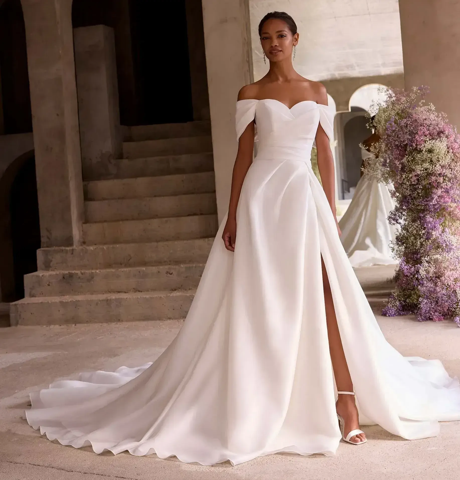 Model wearing a Morilee gown