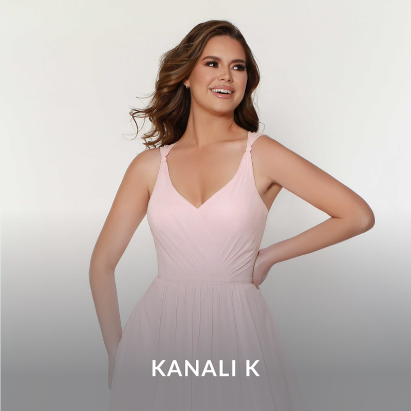 Model wearing a Kanali K gown